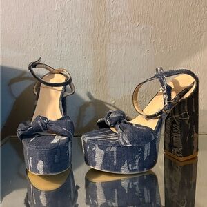 Stylish Denim Platform Heels